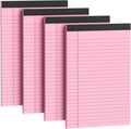 4 Pack Note Pads 5 x 8 Inch Pink Small Legal Pads 5 x 8 Colored Notepad 5 x 8 by Nichela