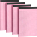 4 Pack Note Pads 5 x 8 Inch Pink Small Legal Pads 5 x 8 Colored Notepad 5 x 8 by Nichela