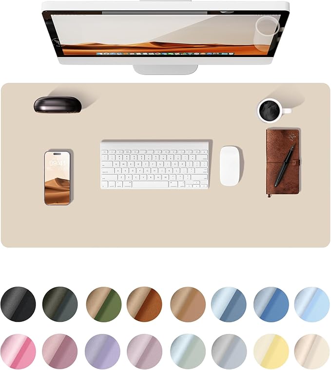 YSAGi Leather Desk Protector, Office Mat, Large Mouse Mat, Non-Slip PU Leather by YSAGi