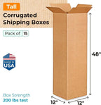 IDL Packaging Medium Corrugated Shipping Boxes 12"L x 12"W x 48"H - Image 2