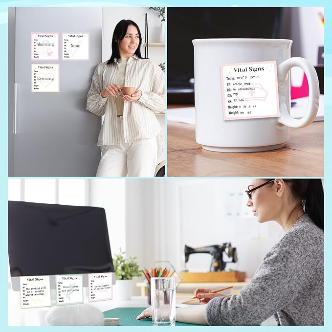 Lovarywow Vital Signs Sticky Notes Gifts, 9 Pack Vitals Notepad 3x3 Inch - Image 4