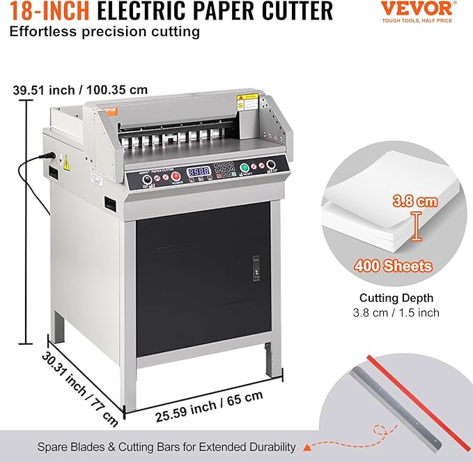 VEVOR Electric Hydraulic Paper Cutter, Heavy Duty Paper Cutter Machine - Image 2