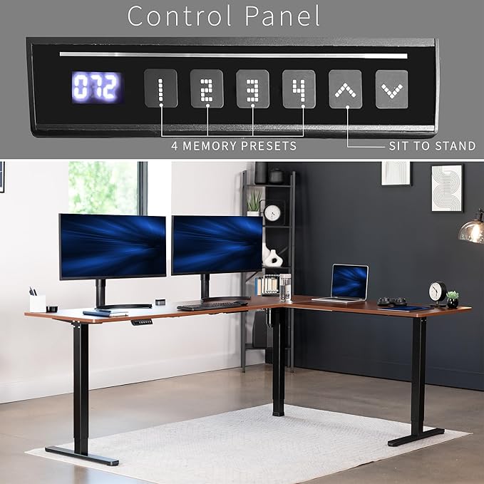 VIVO Electric Corner 84 x 63 inch L-Shaped Standing Desk, Memory Height - Image 5
