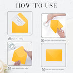 5x7 Gold Envelopes 100 Pack, Goefun A7 Yellow Shiny V Flap Envelopes - Image 3