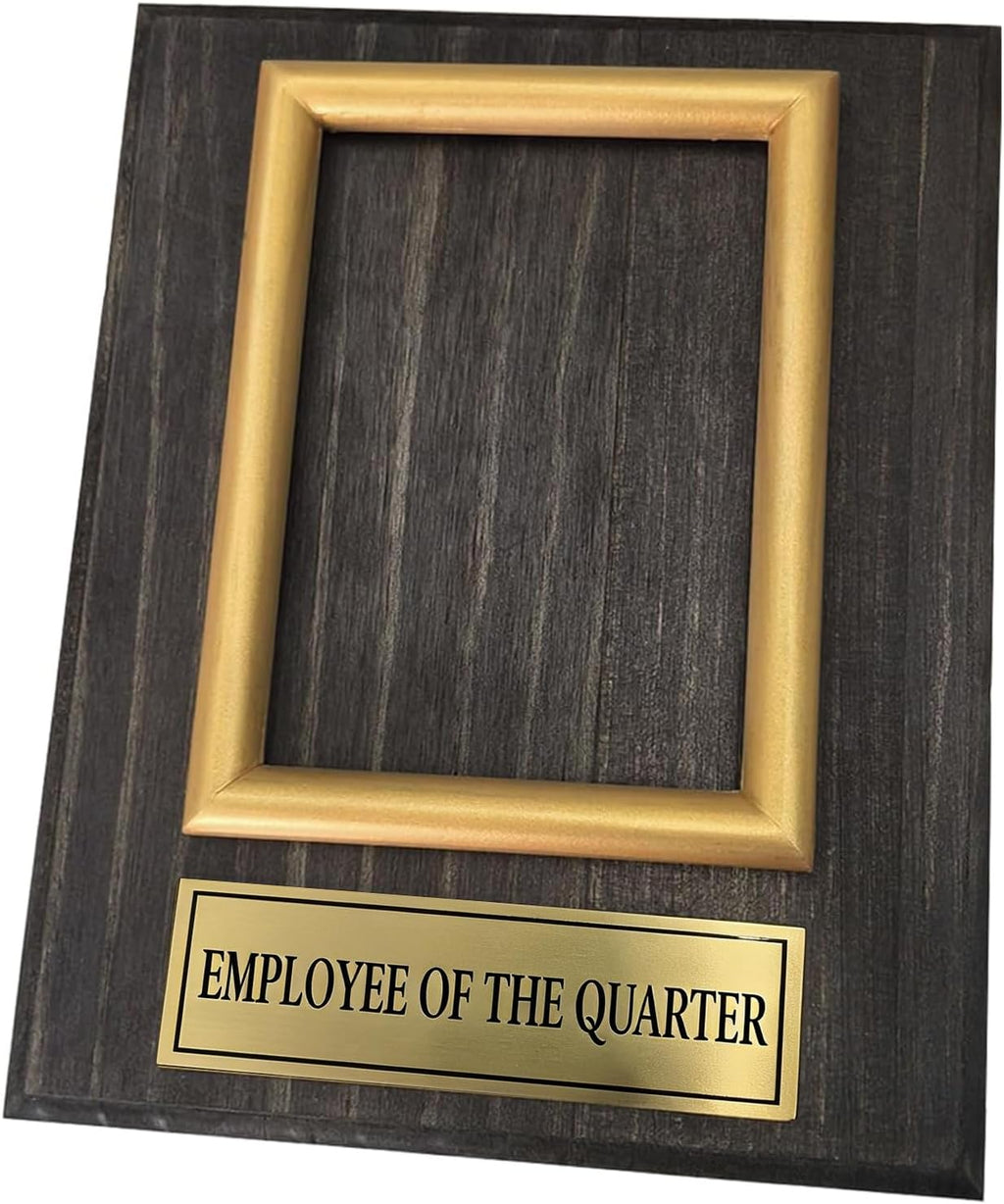 Employee of The Quarter Plaque Award Photo Plaque, Appreciation Plaque for Best Employee, 8"X10" Plaque Holds A 4"X6" Photo Wood Award Plaques for Home, Office or Business Decor