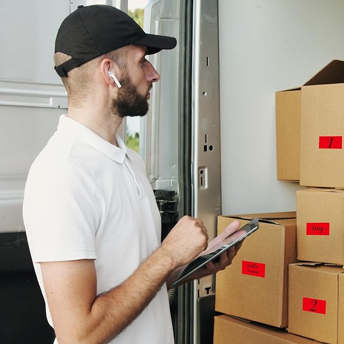 STARLIBOO 250 Red 2*3 Inch Rectangle Removable Writable Color Coding Labels - Image 6