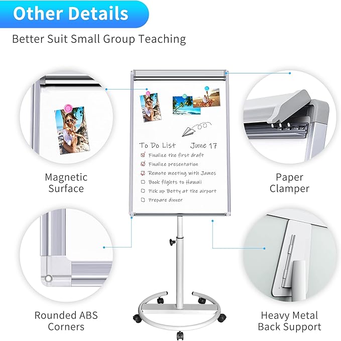 maxtek Mobile Dry Erase Board – 40x28 inches Magnetic Portable Whiteboard Stand - Image 5