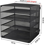 EASEPRES 5 Slot Mesh Desk Organizer Tray, File Paper Letter Folder Holder - Image 2