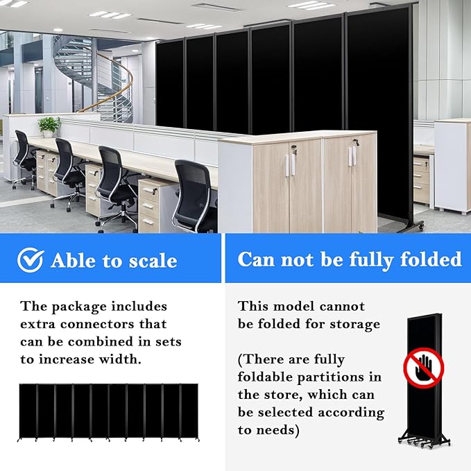 Upgrade Version Room Partition and Divider, Freestanding Rolling Dividers - Image 3