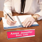 Personalized Name Plate With Wall Or Desk Holder Customized Engraving 2x8 - Image 4