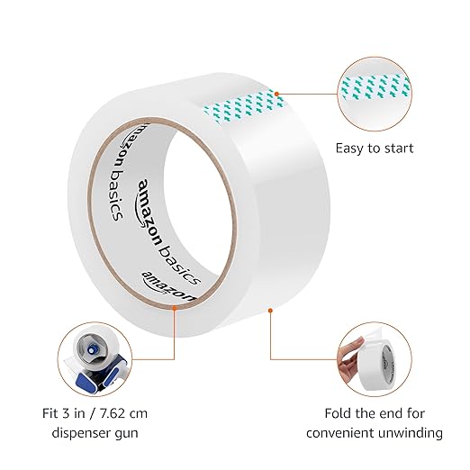 Amazon Basics Packaging Tape for Shipping, Moving and Storing, 1.88 in x 54.6 - Image 2