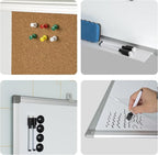 Combination Writeboard 36"x 24" Magnetic Whiteboard & Cork Board Aluminium - Image 4