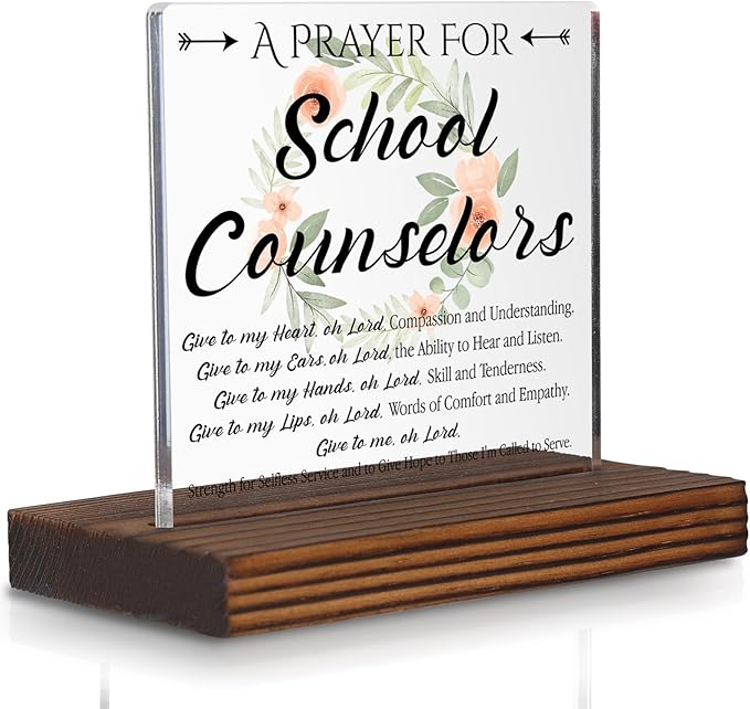 School Counselor Prayer Desk Sign, Faith-Based Christian Gift by Pariveca