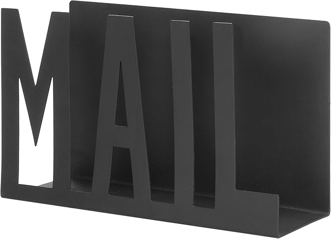 MyGift Mail Holder Organizer Countertop Modern Metal Black - Image 4