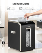 Locksworth 200-Sheet P-5 Micro-Cut Heavy-Duty Paper Shredder, 60-Min Continuous - Image 5