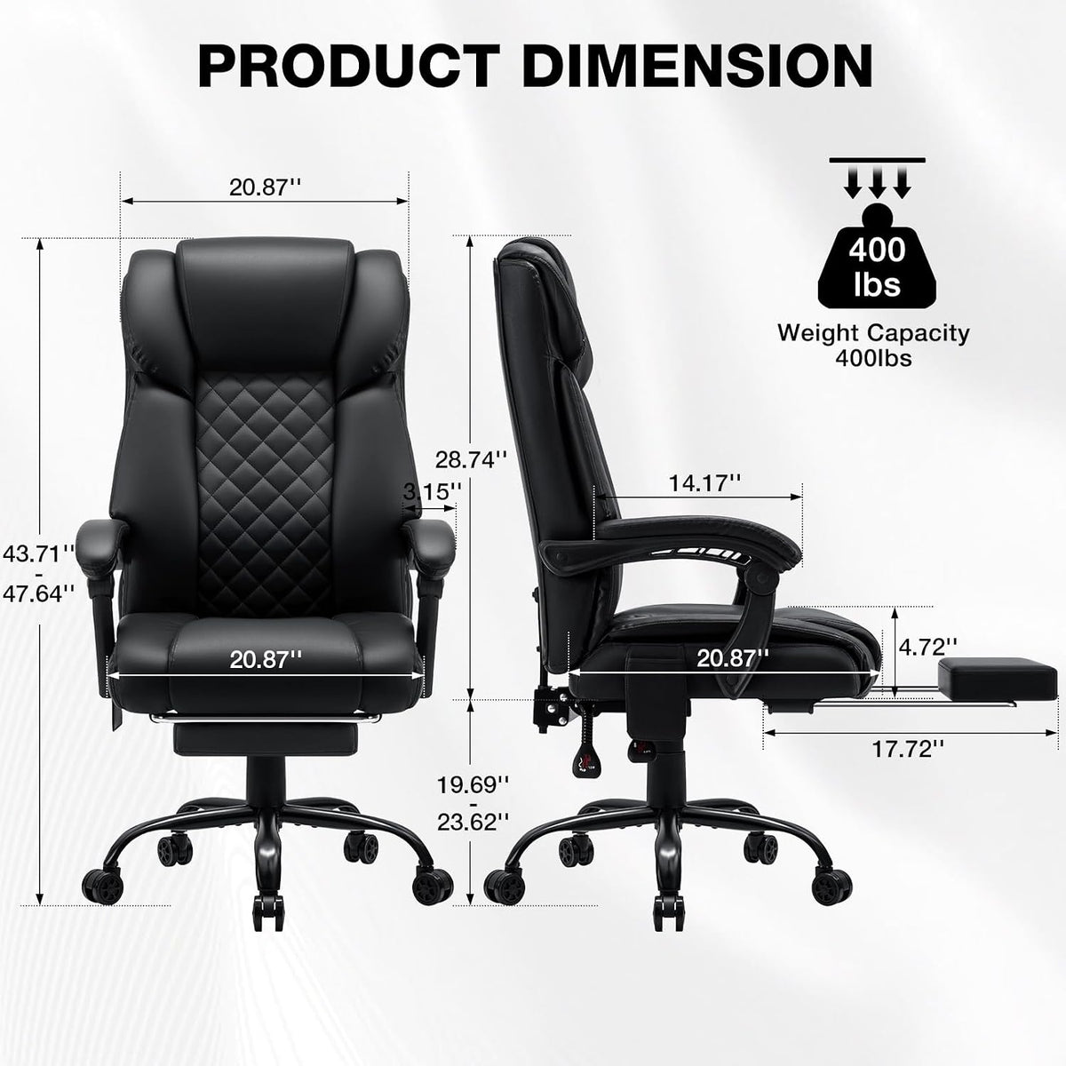 HOFFREE Massage Office Chair with Heat 7 Points Vibration Ergonomic Executive...