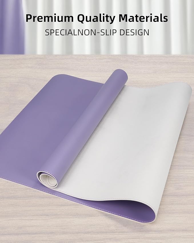 Leather Desk Pad Protector, Office Desk Mat, Non-Slip PU Leather Desk Blotter - Image 2