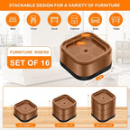 shouwuhho 16 Pack Furniture Risers Adjustable Bed Risers Heavy Duty Lifts - Image 2