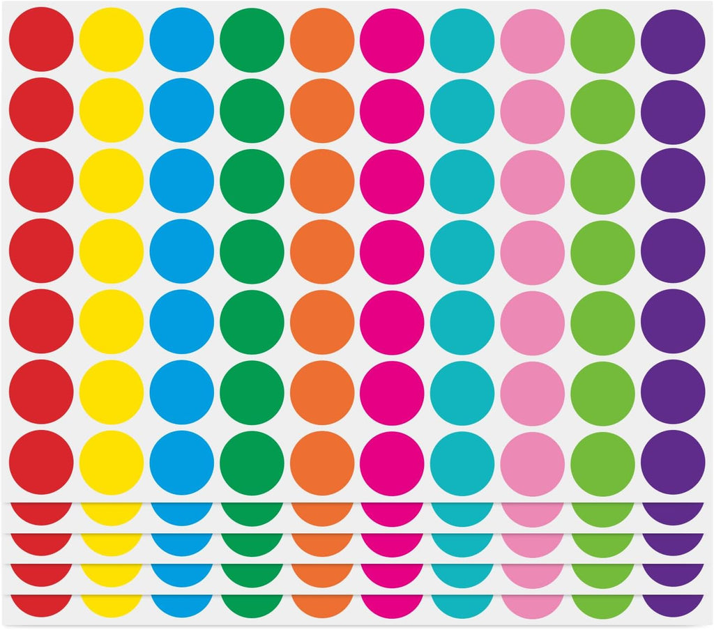 PARLAIM 1050 PCS Color Coding Labels Circle Dot Stickers,10 Color Style Colorful Coding Label Sticker for Office,Student Classroom