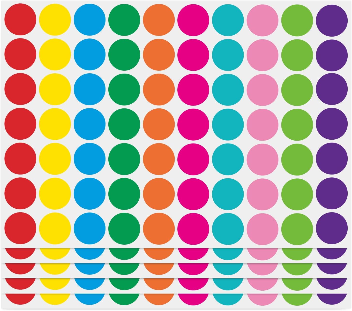 PARLAIM 1050 PCS Color Coding Labels Circle Dot Stickers,10 Color Style Colorful Coding Label Sticker for Office,Student Classroom