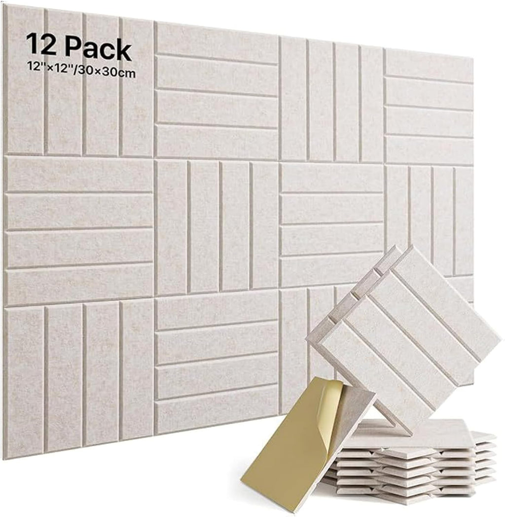 Lunarthos Felt Wall Tiles, 12 Pack 12"x12"x0.4" Cork Borad Tiles