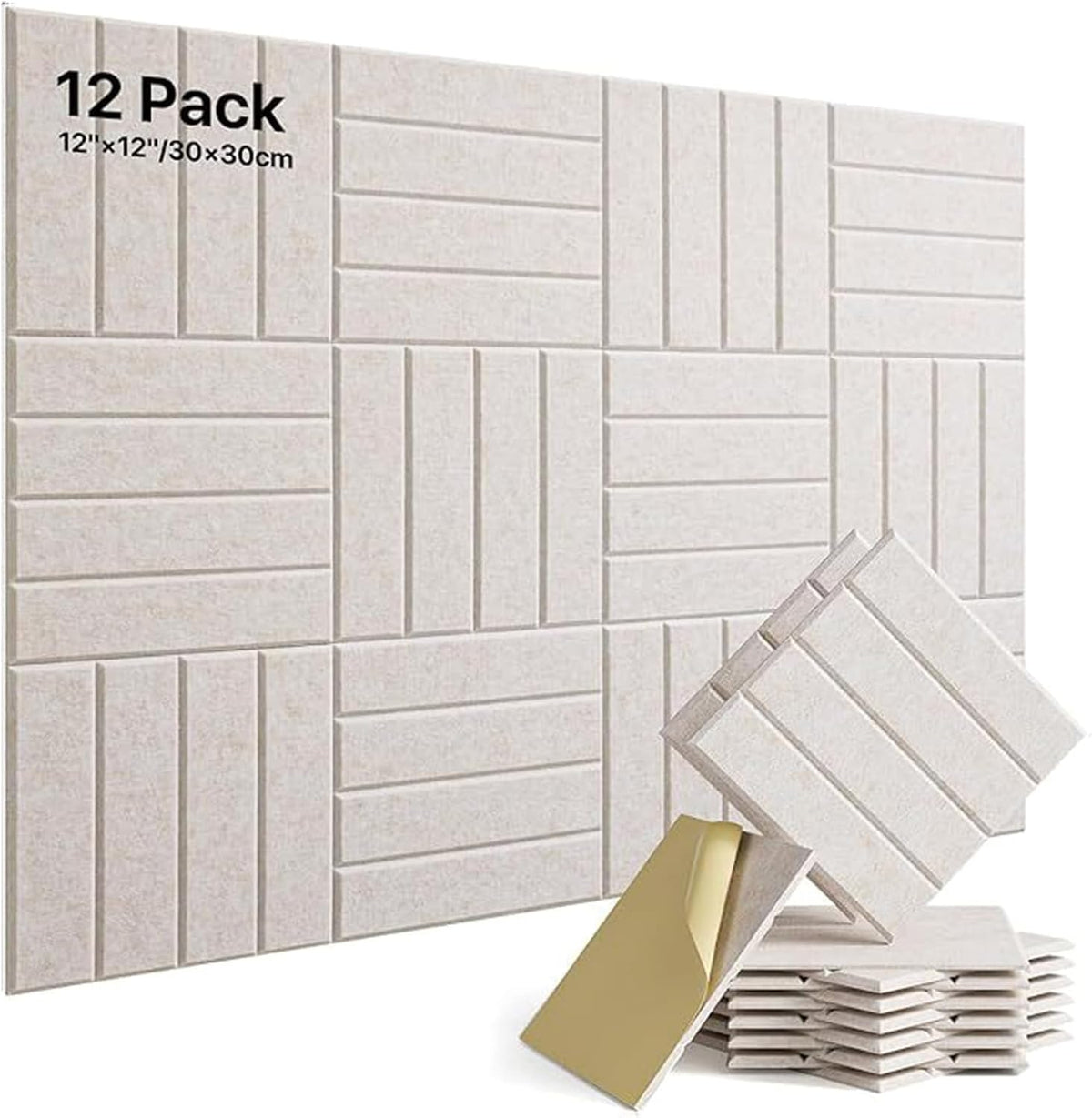 Lunarthos Felt Wall Tiles, 12 Pack 12"x12"x0.4" Cork Borad Tiles