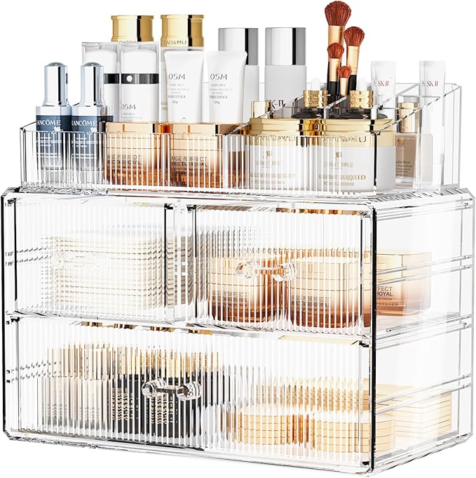 ZHIAI Stackable Cosmetic Organizer, Acrylic Cosmetic Organizer by ZHIAI