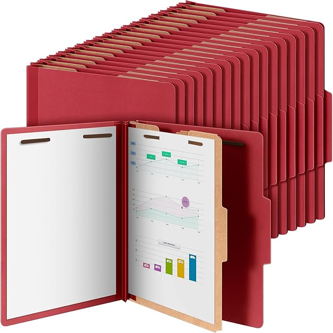 Skyygemm 60 Pcs Classification Folders Letter Size, 1 Divider Pressboard File by Skyygemm