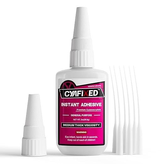 Medium-Thick Super Glue for Wood Plastic Ceramic, 56.8 Gram All Purpose Clear by CYAFIXEDSUPERGLUE