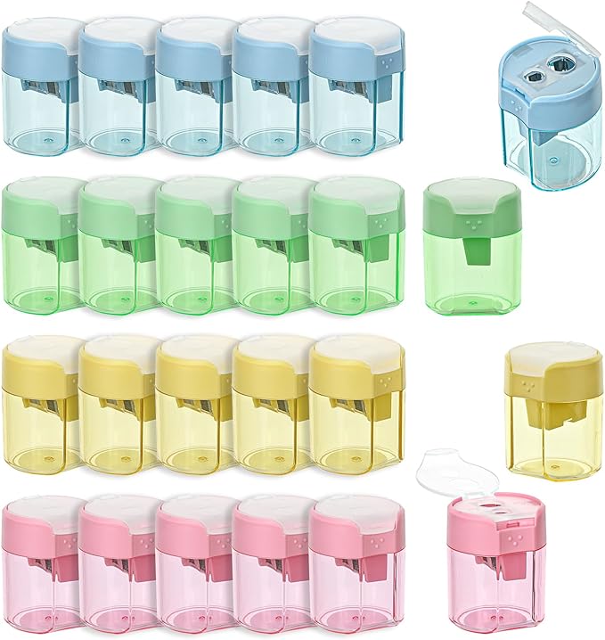 Small Pencil Sharpener for Kids, BOPART 24pcs Colored Pencil Sharpeners Manual by BOPART-ENJOYYOURLIFEALWAYSBYYOURSIDE