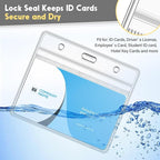 Marspark 300 Pieces Clear Plastic Horizontal Name Badge ID Card Holders - Image 4