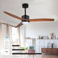 tcl 52" walnut droprod ceiling fan with light, main product view