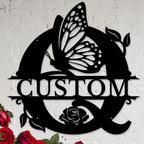 Personalized Custom Letter Name metal Signs, Custom Black Letter Monogram Wall by Casebrick