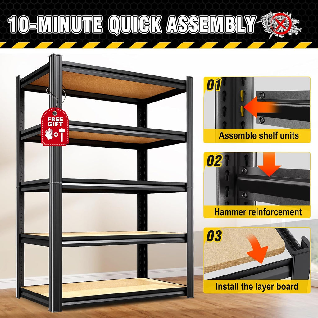 garage shelving heavy duty storage shelves, metal adjustable on a desk or shelf