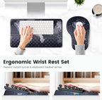 Ospelelf Ergonomic Mouse Pad and Keyboard Stand Wrist Rest Set, Memory Foam - Image 2