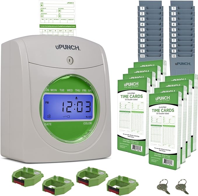 uPunch HN3540 Complete Small Business Start-Up Kit: AutoAlign Time Clock System by uPunch