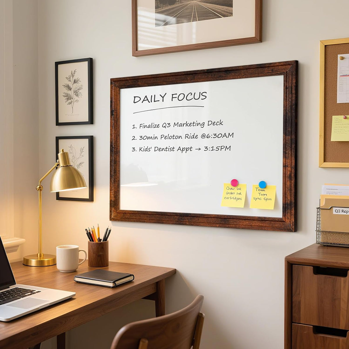 White Board for Wall, 24'' x 18'' Magnetic Dry Erase Board, B...