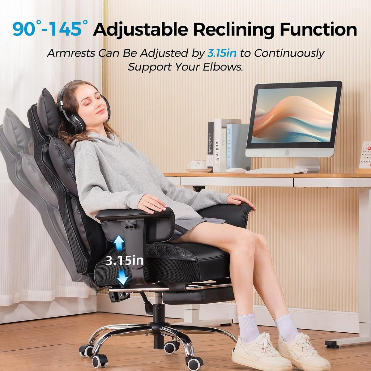 comhoma big and tall office chair heavy duty on a desk or shelf
