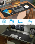 Leather Desk Pad Protector, Office Desk Mat, Large Mouse Pad, Non-Slip PU - Image 5