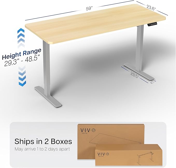 VIVO Electric 60 x 24 in Standing Desk, Memory Height Adjustment, 1B Series - Image 3