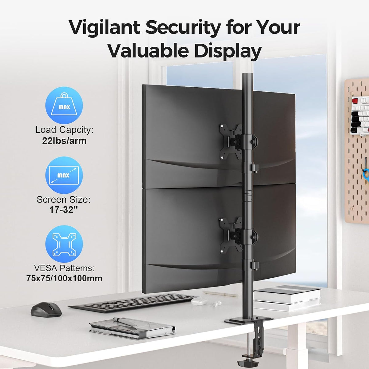Suptek Dual LED LCD Monitor Stand up Desk Mount for 2 / Two Screens up to 32 ...