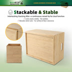 BAMOTTO Lidded Bamboo Storage Bins & Box/Cube/Basket, Home Kitchen and Office - Image 3