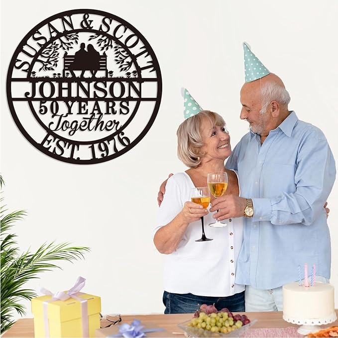 Personalized Wedding Anniversary Sign Gifts, Custom 50th 40th 65th 60th 25th - Image 2