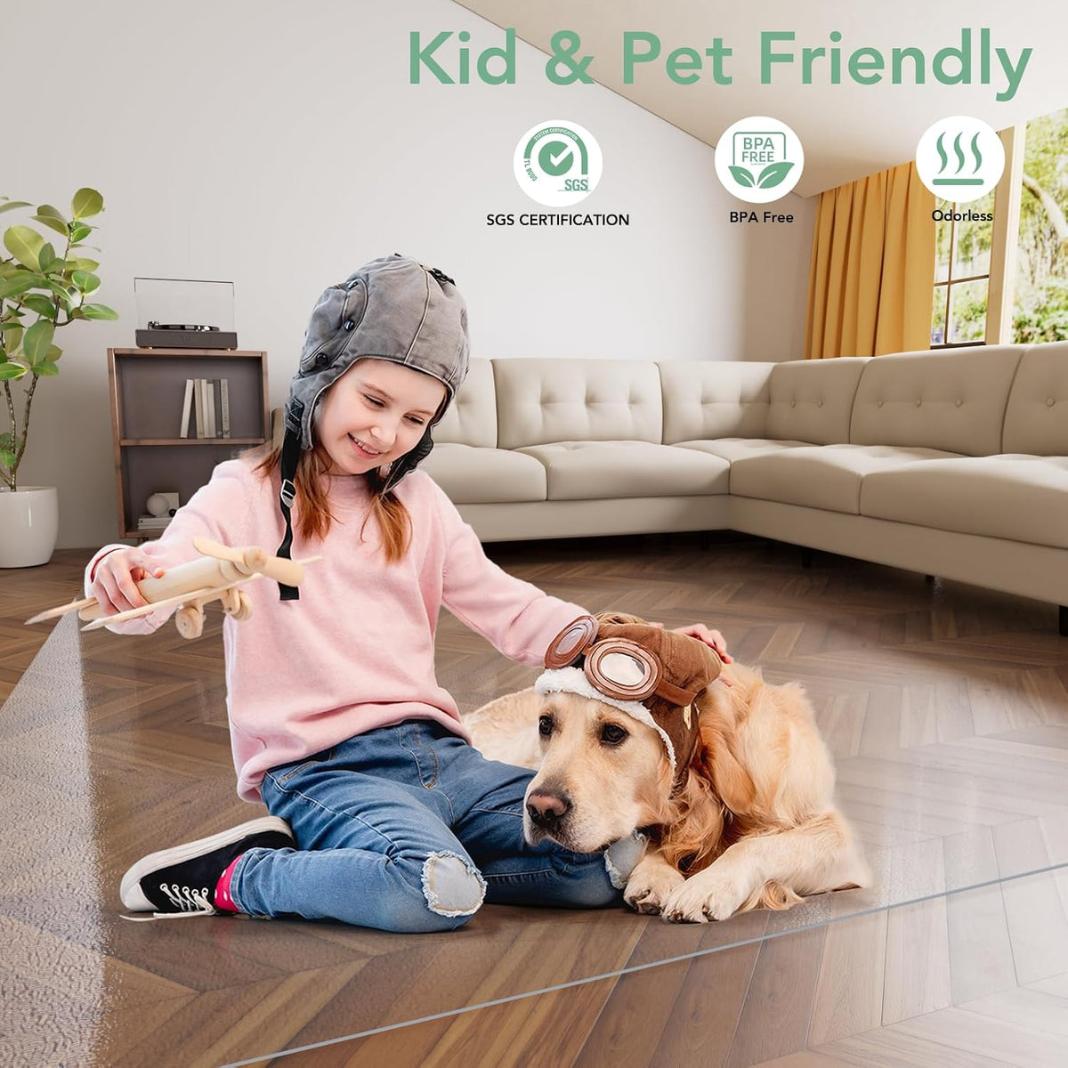 Clear Floor Mat 8'x10' for Under Dining Table – Plastic Waterproof No...