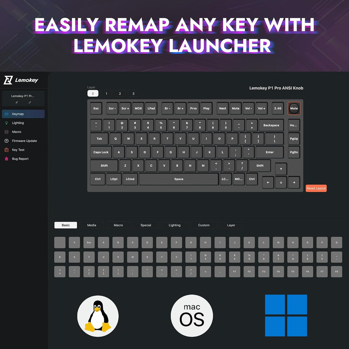 LEMOKEY P1 Pro Wireless Custom Mechanical Keyboard, Full Aluminum 2.4 GHz Blu...