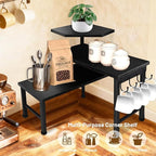 Uniqcovosa Bathroom Counter Organizer, 3 Tier Moveable Black Corner Shelf - Image 2