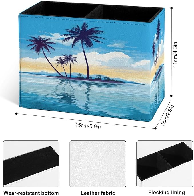 Famame Tropical Island Palm Trees Pencil Holder - Image 4