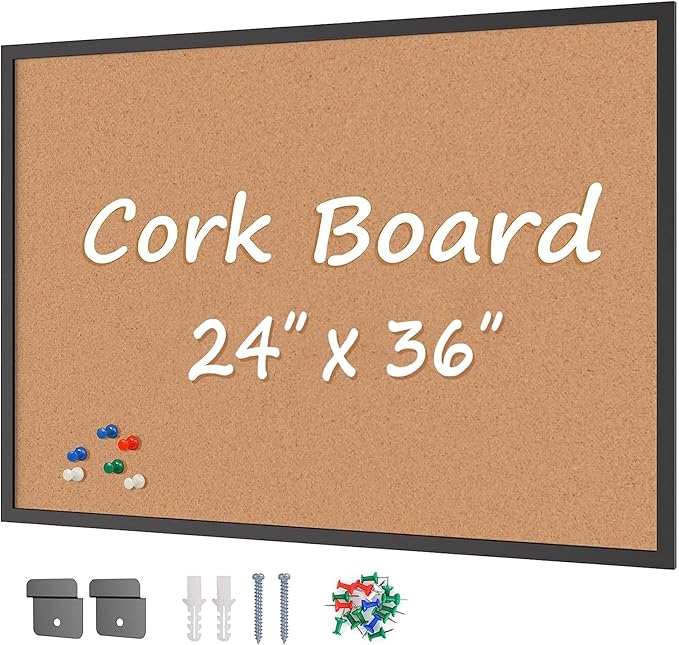 Board2by Cork Board Bulletin Board 24 x 36, Office Board by Justdowhatyouwanttodo