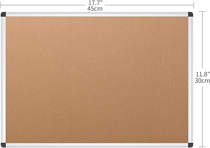 VIZ-PRO Cork Notice Board, 18 X 12 Inches, Cork Bulletin Board - Image 2