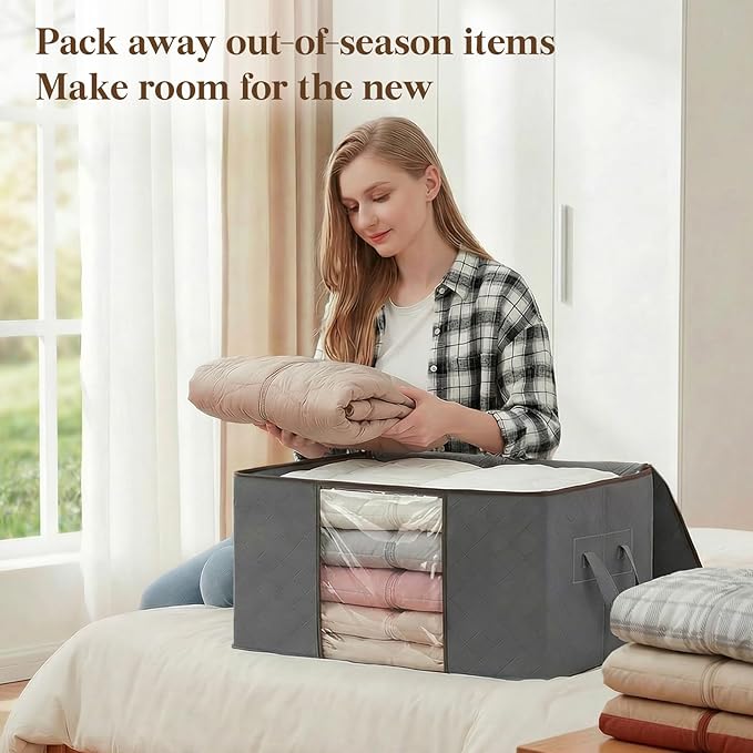 Lifewit 90L Large Storage Bags, 6 Pack Closet Organizers and Storage, Clothes - Image 4